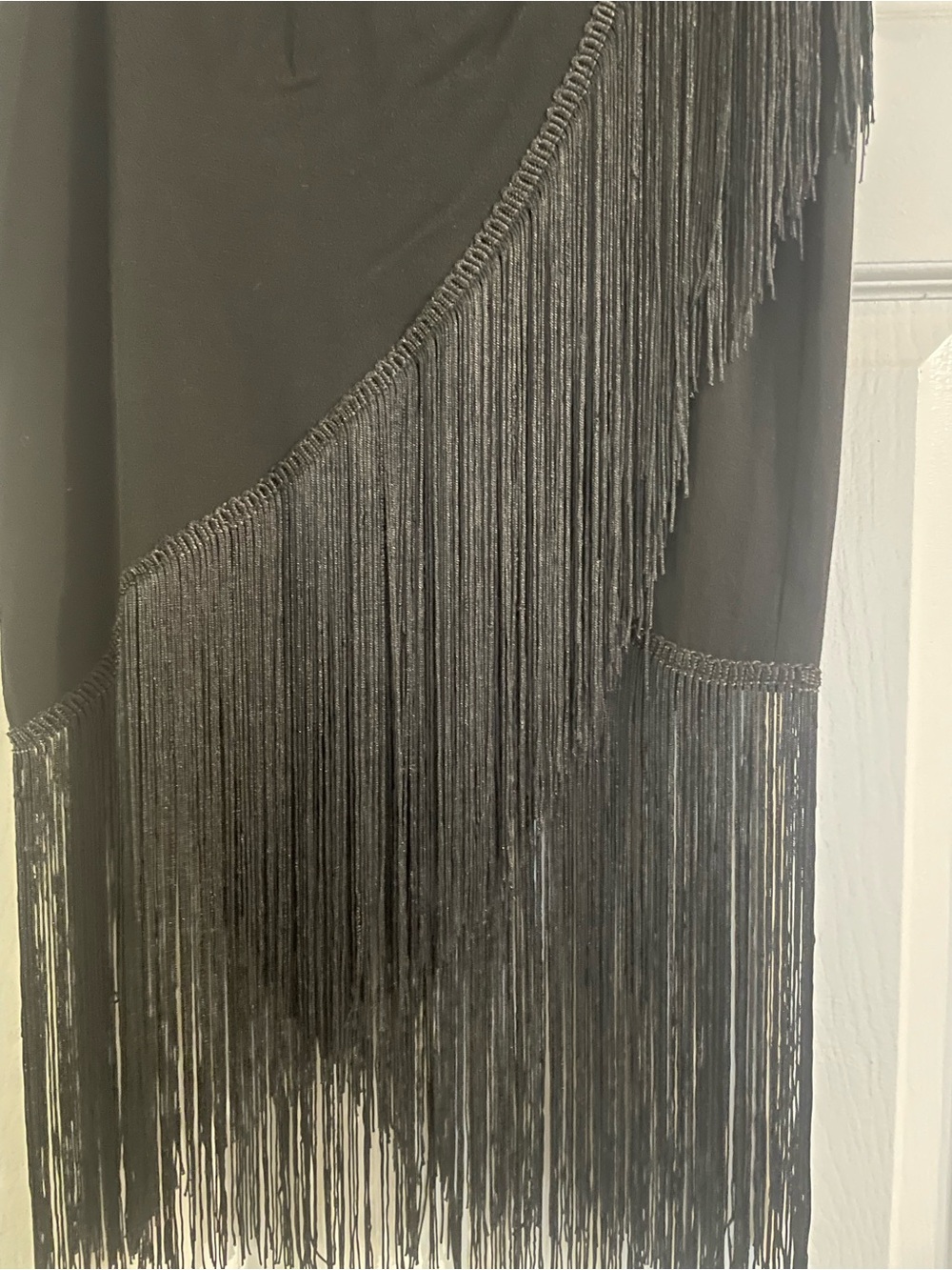 Lulu's Black Fringe Tapered Front Flapper Mini Skirt - 20’s Look